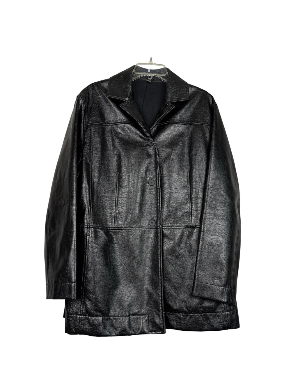 Alexander McQueen Faux Patent Leather Soft Button Jacket - Picture 2 of 8
